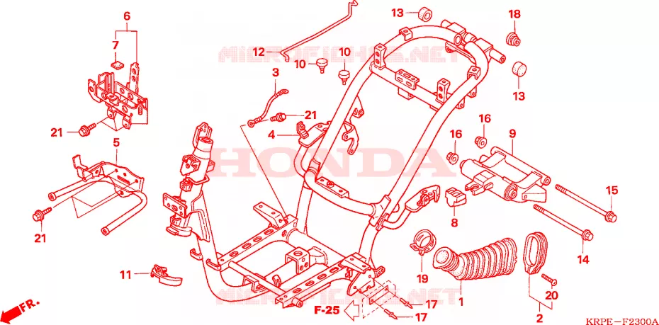 CADRE Honda SCOOTER 100 LEAD 2005  SCV100F5
