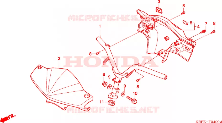 GUIDON - CARENAGE Honda SCOOTER 100 LEAD 2006  SCV100F5
