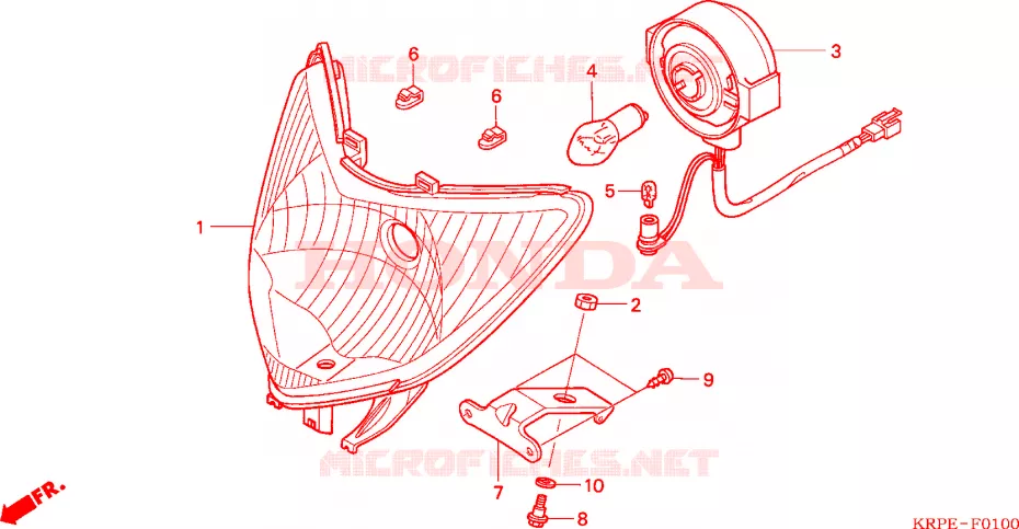 PHARE Honda SCOOTER 100 LEAD 2008  SCV100F5