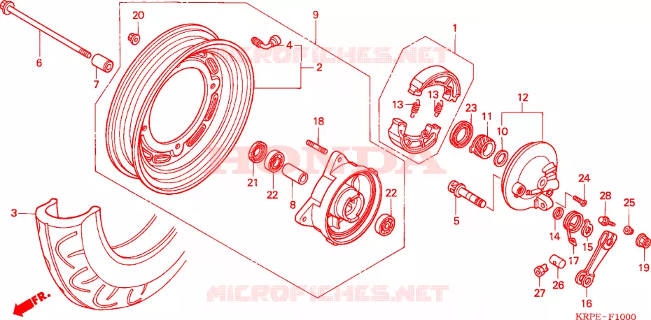 ROUE AVANT Honda SCOOTER 100 LEAD 2006  SCV100F5