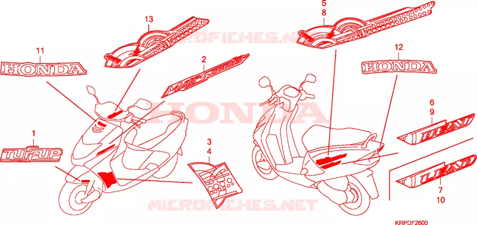 AUTOCOLLANTS Honda SCOOTER 100 LEAD 2009  SCV100F9