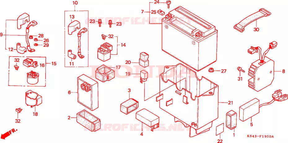 BATTERIE Honda SCOOTER 250 SPAZIO 1990  CN250L