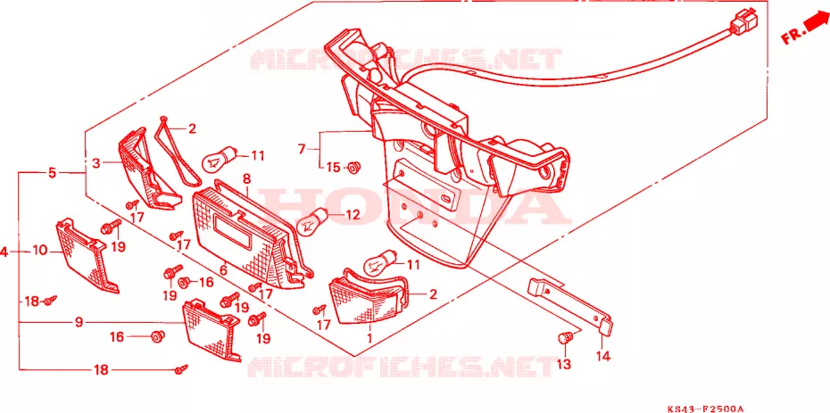 FEUX ARRIERE Honda SCOOTER 250 SPAZIO 1994  CN250R