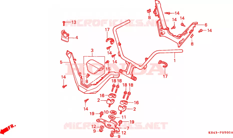 GUIDON - TE DE FOURCHE Honda SCOOTER 250 SPAZIO 1994  CN250R