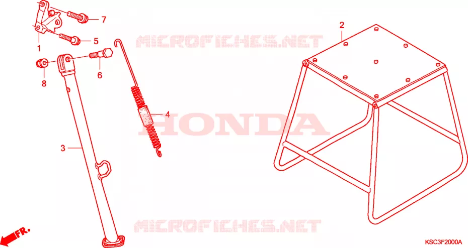 BEQUILLE Honda MOTO 250 CRF 2009  CRF250X9