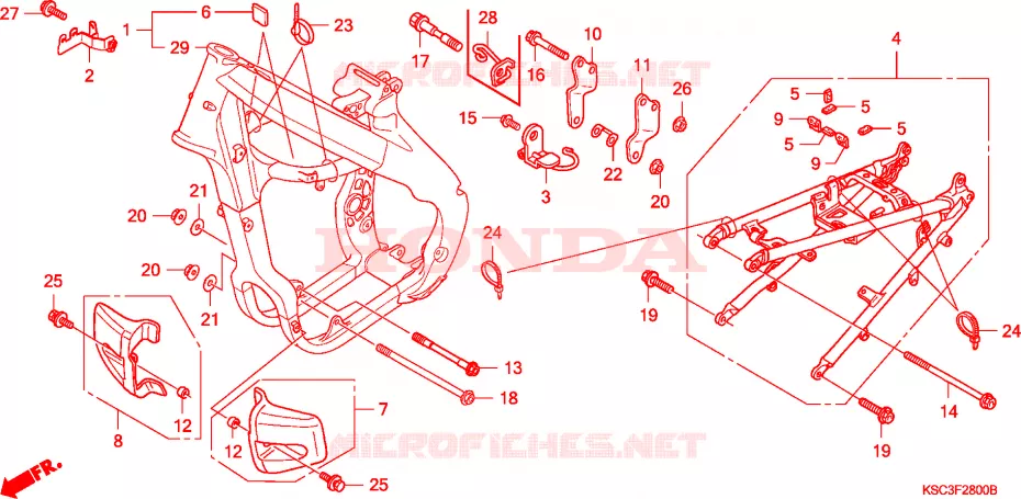 CADRE Honda MOTO 250 CRF 2005  CRF250X5