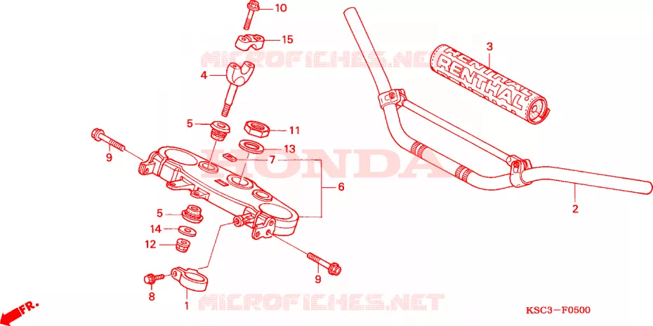 GUIDON - TE DE FOURCHE Honda MOTO 250 CRF 2004  CRF250X4