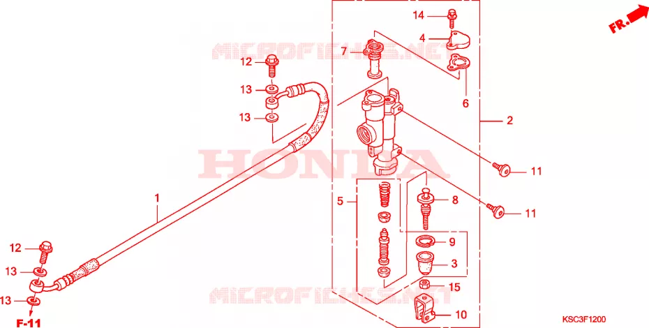MAITRE-CYLINDRE DE FREIN ARRIERE Honda MOTO 250 CRF 2004  CRF250X4