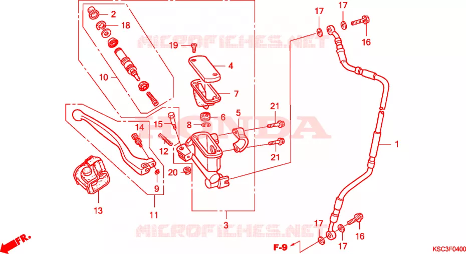 MAITRE CYLINDRE DE FREIN AVANT Honda MOTO 250 CRF 2005  CRF250X5