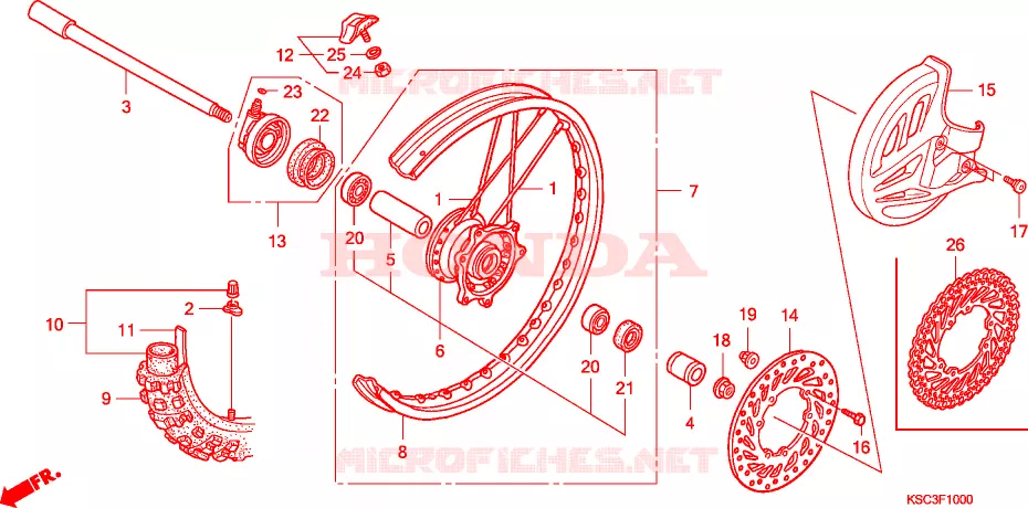 ROUE AVANT Honda MOTO 250 CRF 2004  CRF250X4