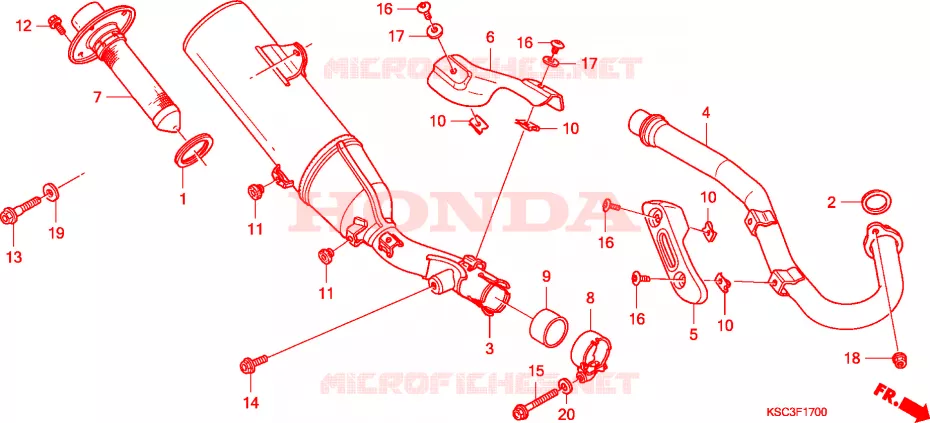 SILENCIEUX D'ECHAPPEMENT Honda MOTO 250 CRF 2009  CRF250X9