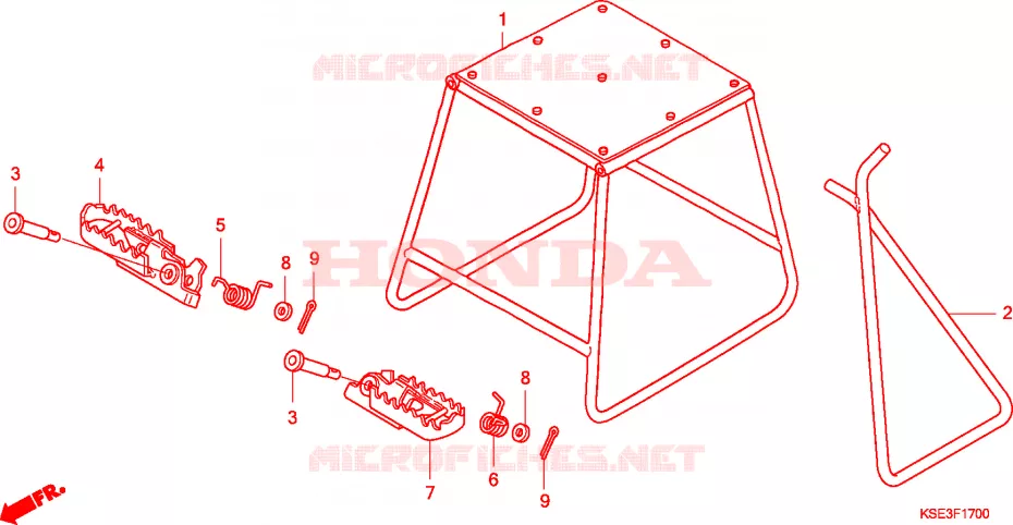 BEQUILLE - REPOSE PIEDS Honda MOTO 150 CRF 2008  CRF150R8
