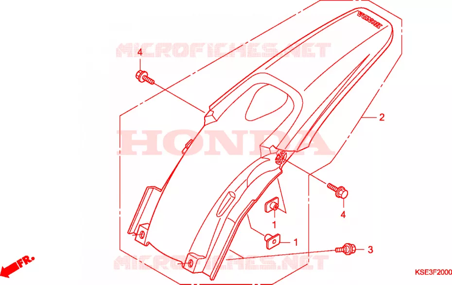 GARDE-BOUE ARRIERE Honda MOTO 150 CRF 2007  CRF150RB7