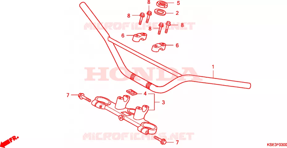 GUIDON - TE DE FOURCHE Honda MOTO 150 CRF 2007  CRF150R7