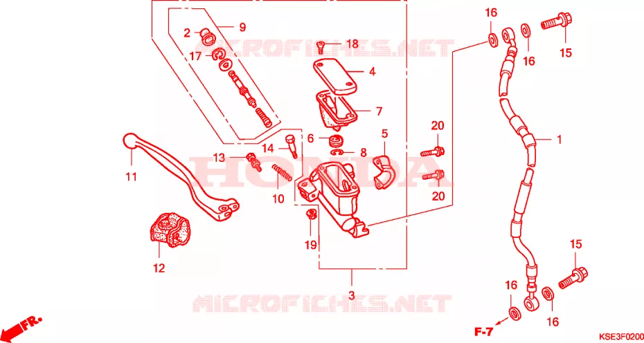 MAITRE CYLINDRE DE FREIN AVANT Honda MOTO 150 CRF 2008  CRF150RB8