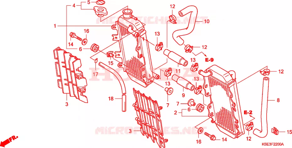 RADIATEUR Honda MOTO 150 CRF 2008  CRF150RB8