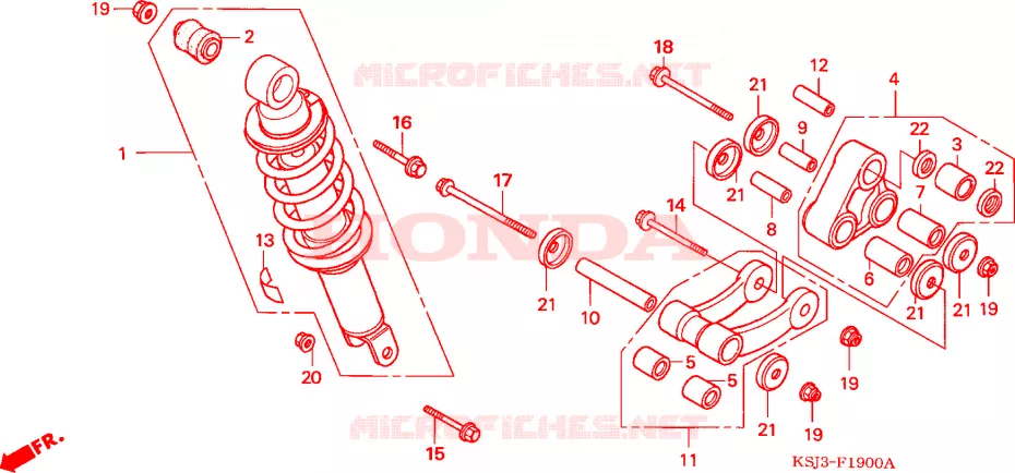 AMORTISSEUR ARRIERE Honda MOTO 100 CRF 2004  CRF100F4