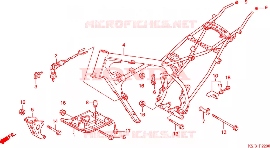 CADRE Honda MOTO 80 CRF 2007  CRF80F7