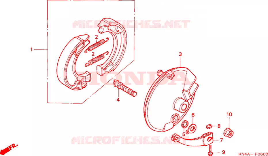 FLASQUE - MACHOIRES DE FREIN AVANT Honda MOTO 80 CRF 2007  CRF80F7