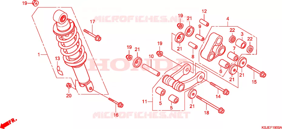 AMORTISSEUR ARRIERE Honda MOTO 100 CRF 2009  CRF100F9