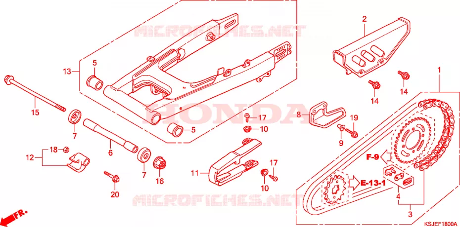 BRAS OSCILLANT Honda MOTO 100 CRF 2009  CRF100F9