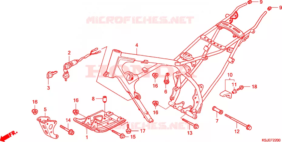 CADRE Honda MOTO 100 CRF 2009  CRF100F9