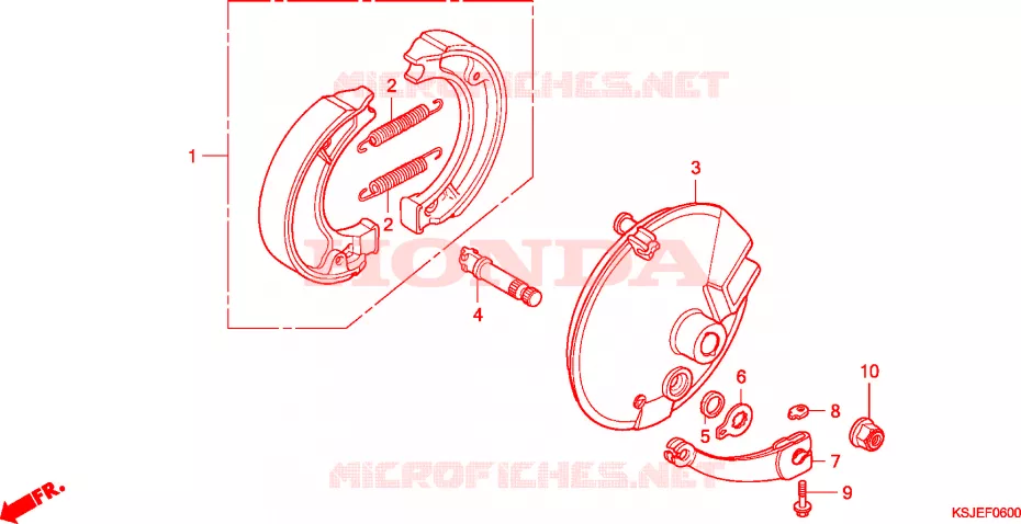 FLASQUE - MACHOIRES DE FREIN AVANT Honda MOTO 100 CRF 2008  CRF100F8