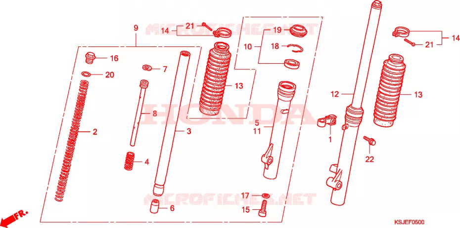 FOURCHE Honda MOTO 100 CRF 2009  CRF100F9