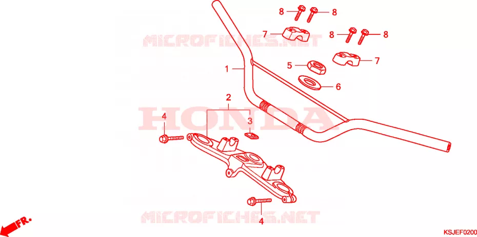 GUIDON Honda MOTO 80 CRF 2009  CRF80F9