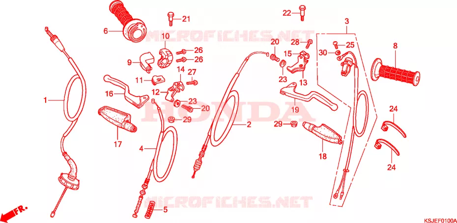 LEVIER DE GUIDON - CABLE Honda MOTO 100 CRF 2009  CRF100F9