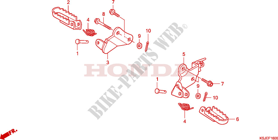 REPOSE PIED pour Honda CRF 100 de 2011