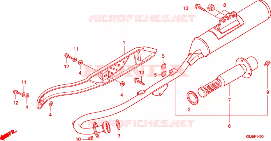 SILENCIEUX D'ECHAPPEMENT Honda MOTO 100 CRF 2011  CRF100FB