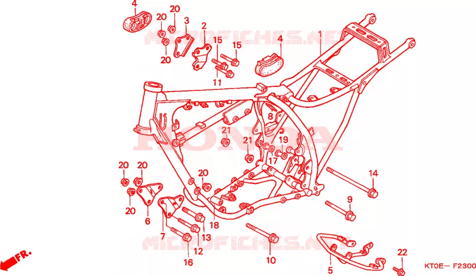 CADRE Honda MOTO 200 XR 2002  XR200R2