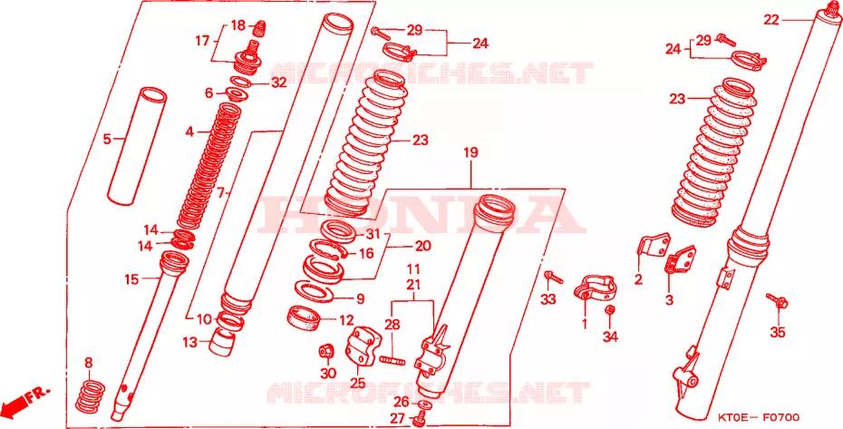 FOURCHE Honda MOTO 200 XR 2002  XR200R2