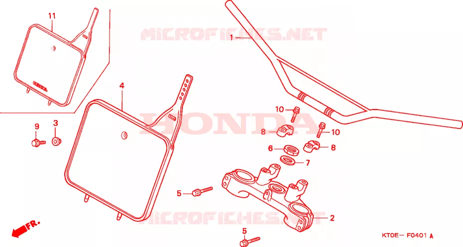 GUIDON - TE DE FOURCHE (2) Honda MOTO 200 XR 2002  XR200R2