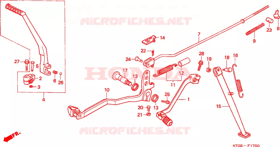 PEDALE - KICK Honda MOTO 200 XR 2002  XR200R2