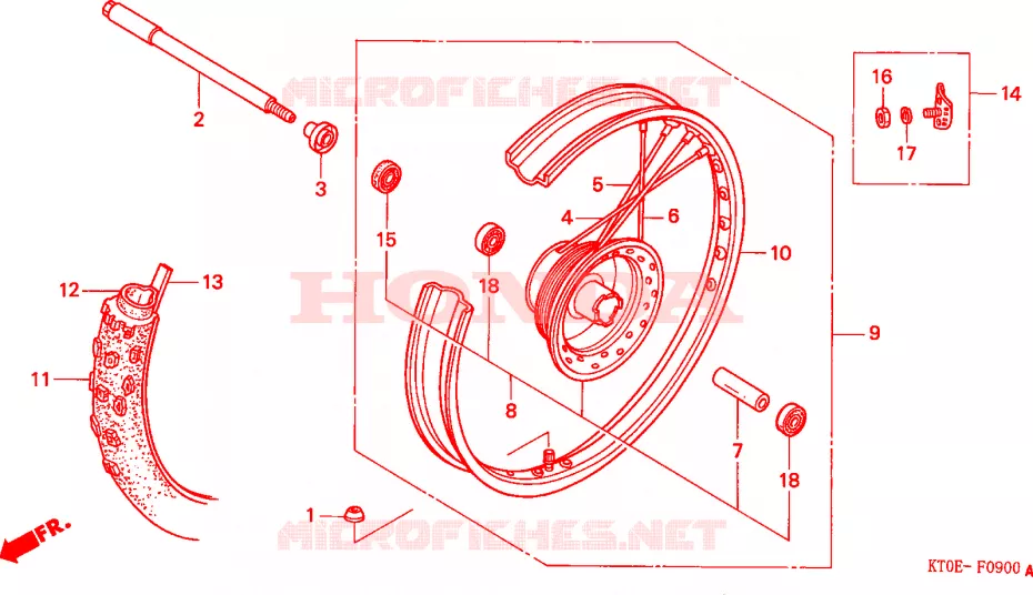 ROUE AVANT Honda MOTO 200 XR 2002  XR200R2