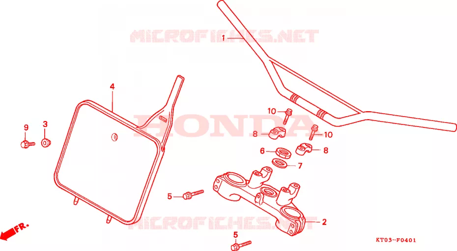 GUIDON - TE DE FOURCHE (2) Honda MOTO 200 XR 1996  XR200RT