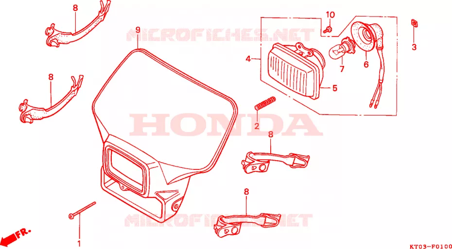 PHARE Honda MOTO 200 XR 1993  XR200RP