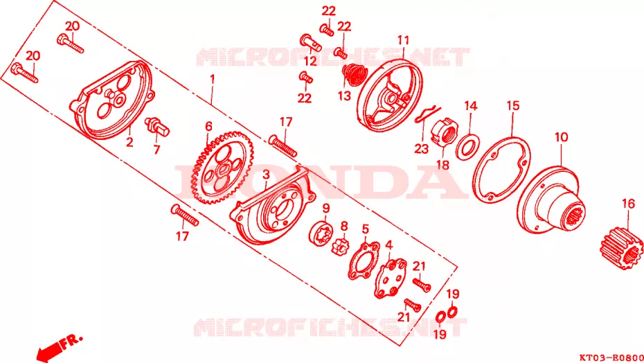 POMPE A HUILE Honda MOTO 200 XR 2000  XR200RY