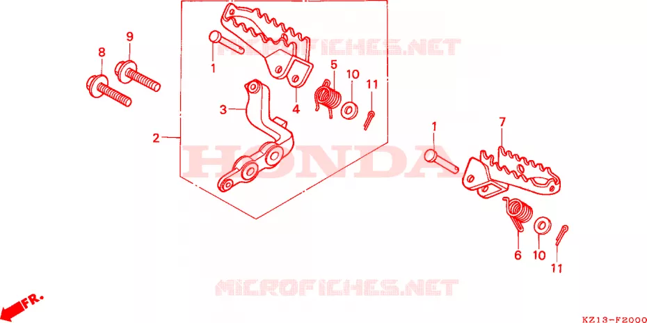 REPOSE PIED Honda MOTO 250 XR 1995  XR250RS
