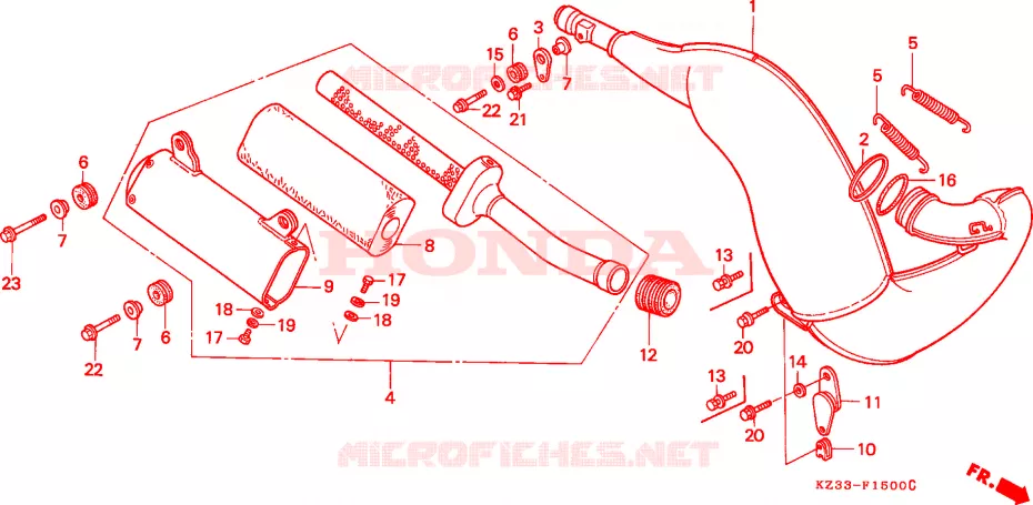 ECHAPPEMENT Honda MOTO 250 CR 1993  CR250RP