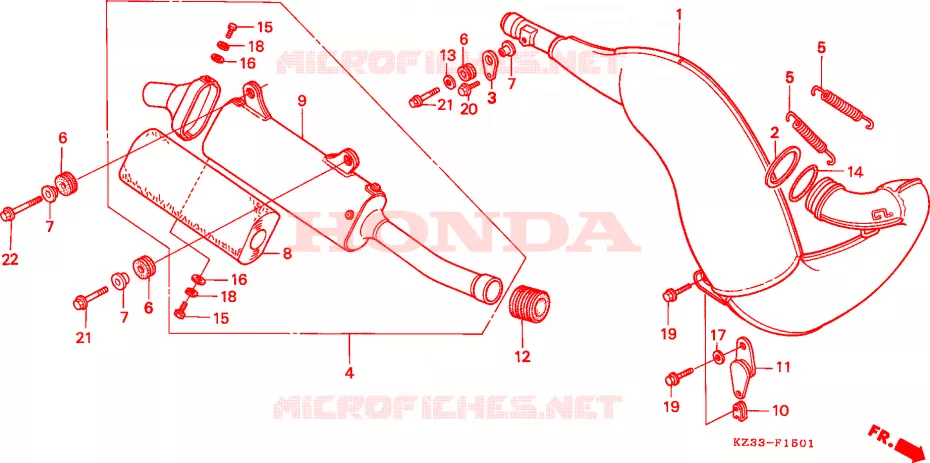 ECHAPPEMENT Honda MOTO 250 CR 1994  CR250RR