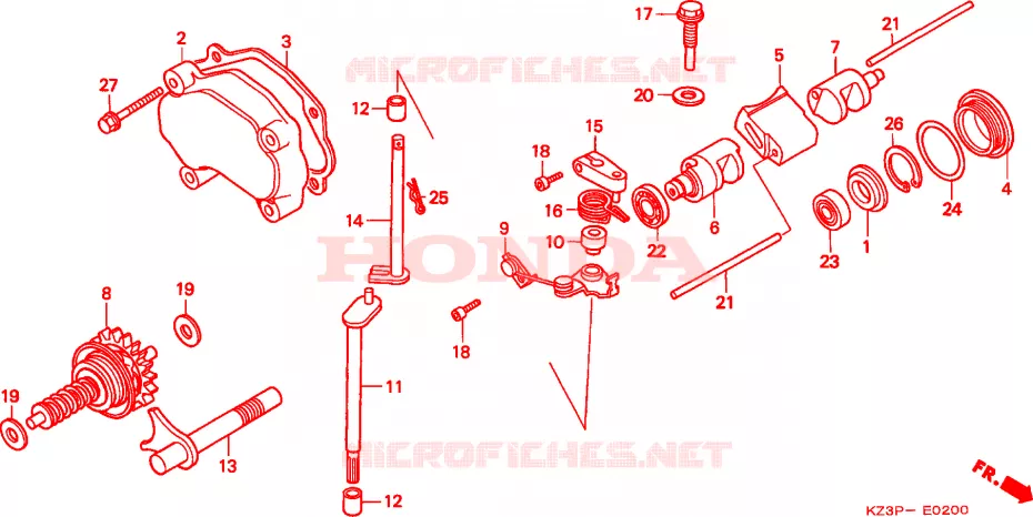 SOUPAPE D'ECHAPPEMENT Honda MOTO 250 CR 1998  CR250RW