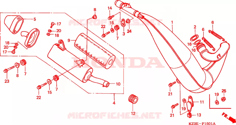 CHAMBRE D'EXPANSION(2) Honda MOTO 250 CR 2000  CR250RY