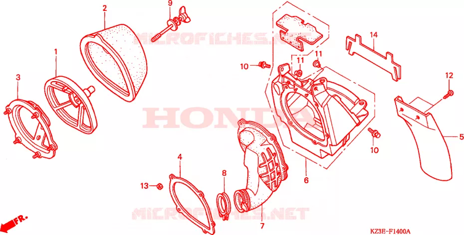 FILTRE A AIR Honda MOTO 250 CR 2000  CR250RY