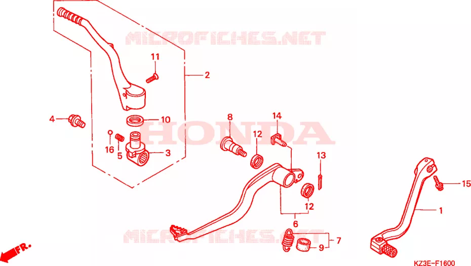 PEDALE Honda MOTO 250 CR 2000  CR250RY