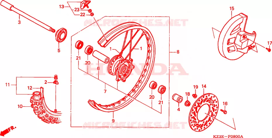 ROUE AVANT Honda MOTO 250 CR 2000  CR250RY
