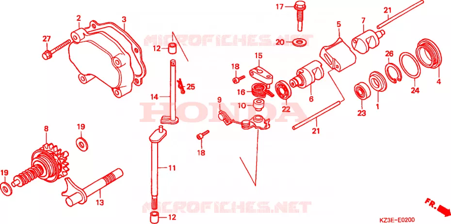 SOUPAPE D'ECHAPPEMENT Honda MOTO 250 CR 2000  CR250RY
