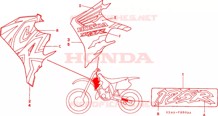 MARQUE(CR125RT/RV) Honda MOTO 125 CR 1997  CR125RV